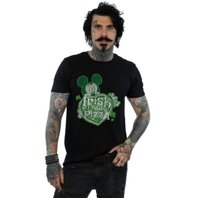 Li-cense Disney heren mickey mouse shamrock pizza t-shirt UTBI51107_black large