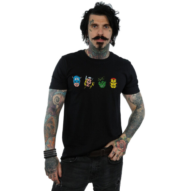 Li-cense Marvel heren avengers comic hoofden t-shirt UTBI50752_black large