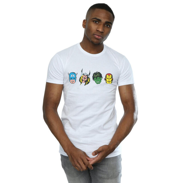 Li-cense Marvel heren avengers comic hoofden t-shirt UTBI50751_white large