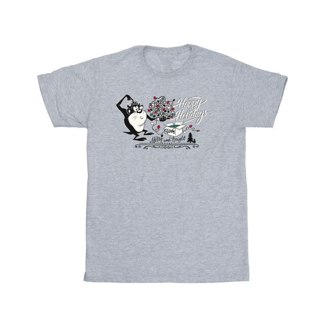 Li-cense Looney tunes heren prettige feestdagen t-shirt UTBI50668_sportsgrey large