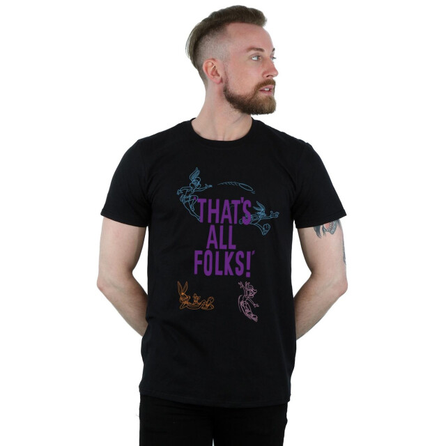 Li-cense Looney tunes heren that´s all folks boyfriend fit t-shirt UTBI50580_black large