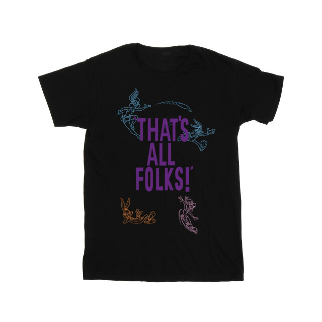 Li-cense Looney tunes heren that´s all folks boyfriend fit t-shirt UTBI50580_black large