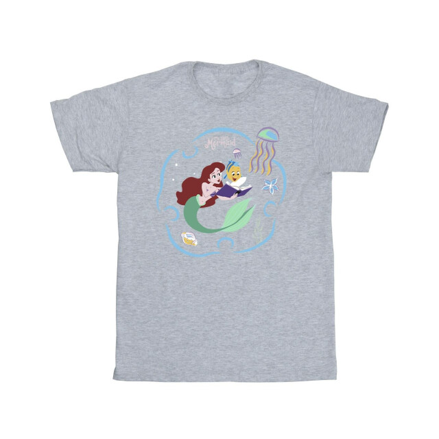 Li-cense Disney heren de kleine zeemeermin leest boek t-shirt UTBI50144_sportsgrey large