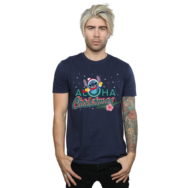 Li-cense Disney heren lilo en stitch aloha kerstmis t-shirt UTBI49919_navyblue large