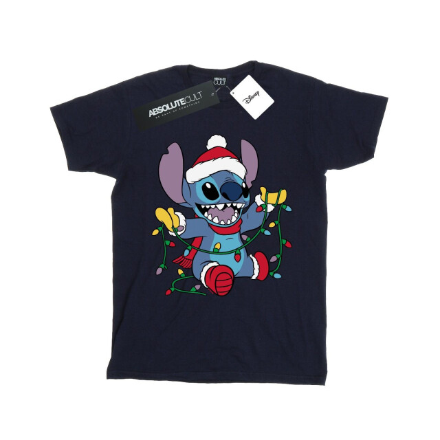 Li-cense Disney heren lilo en stitch kerstverlichting t-shirt UTBI49920_navyblue large