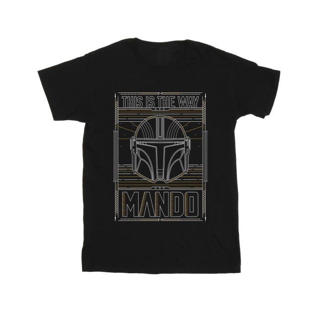 Li-cense Star wars meisjes the mandalorian the way outline helm katoenen t-shirt UTBI39684_black large