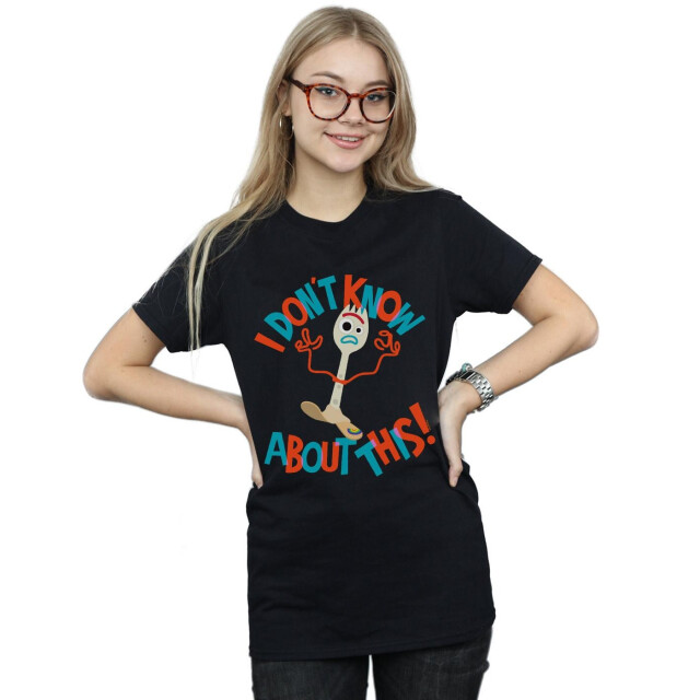 Li-cense Disney dames toy story 4 forky i dont know about this katoenen vriendje t-shirt UTBI46994_black large