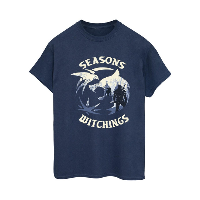 Li-cense Netflix dames the witcher kerstwolf katoenen vriendje t-shirt UTBI46891_navyblue large