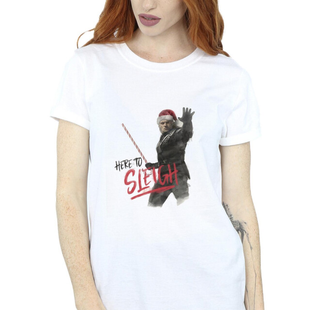 Li-cense Netflix dames the cher here to sleigh katoenen vriendje t-shirt UTBI46882_white large