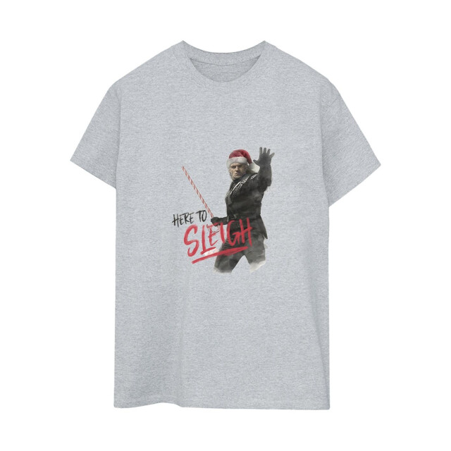 Li-cense Netflix dames the witcher here to sleigh katoenen vriendje t-shirt UTBI46882_sportsgrey large