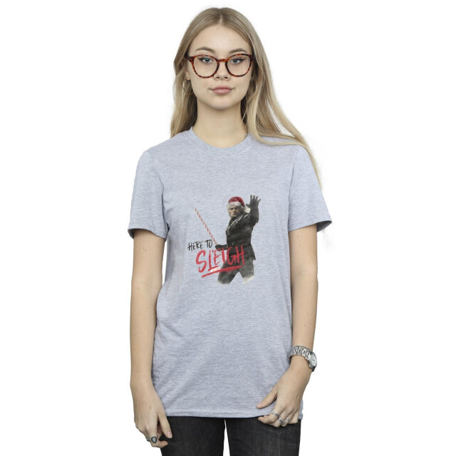 Li-cense Netflix dames the witcher here to sleigh katoenen vriendje t-shirt UTBI46882_sportsgrey large
