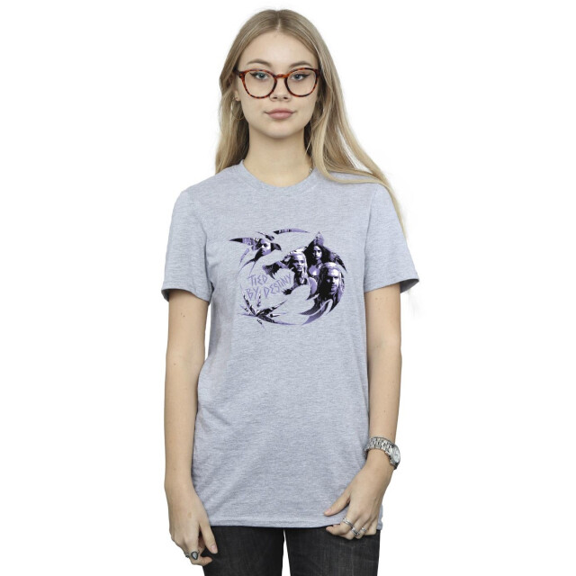 Li-cense Netflix dames the witcher wolf logo infill katoenen vriendje t-shirt UTBI46879_sportsgrey large