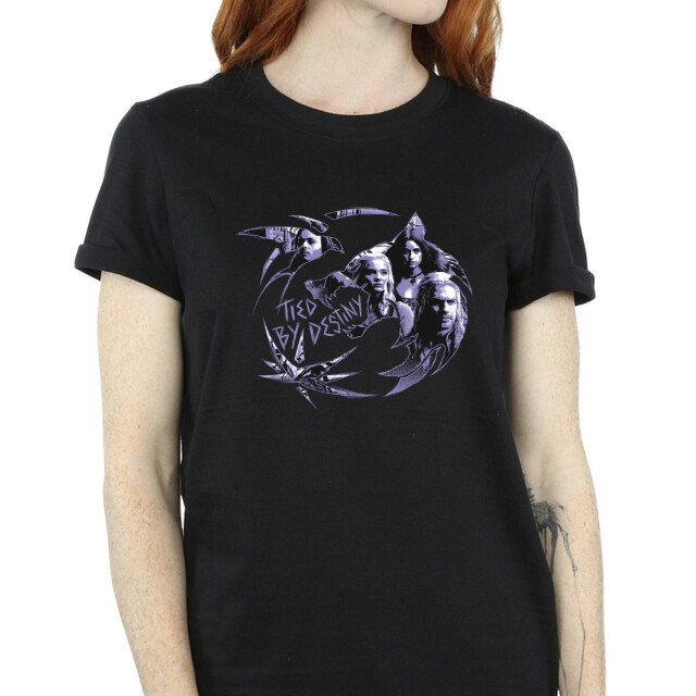 Li-cense Netflix dames the witcher wolf logo infill katoenen vriendje t-shirt UTBI46879_black large