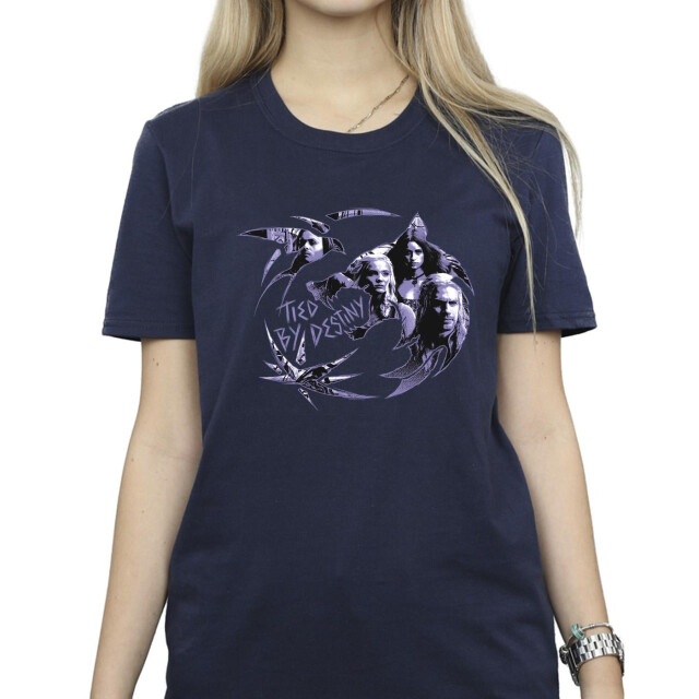 Li-cense Netflix dames the witcher wolf logo infill katoenen vriendje t-shirt UTBI46879_navyblue large