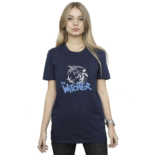 Li-cense Netflix dames the witcher spray logo boyfriend t-shirt UTBI46878_navyblue large
