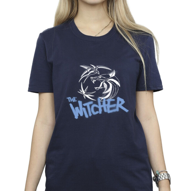Li-cense Netflix dames the witcher spray logo boyfriend t-shirt UTBI46878_navyblue large