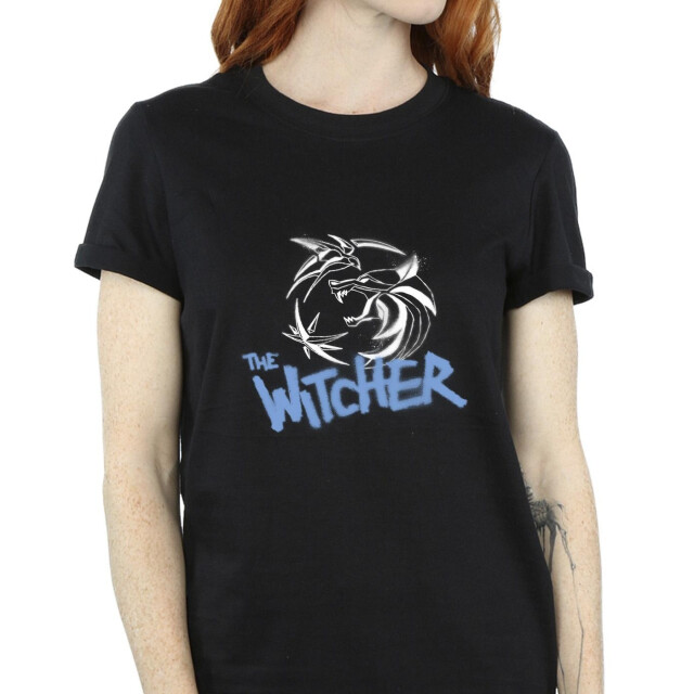 Li-cense Netflix dames the witcher spray logo boyfriend t-shirt UTBI46878_black large