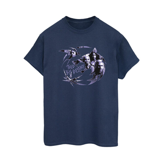 Li-cense Netflix dames the witcher wolf logo infill katoenen vriendje t-shirt UTBI46879_navyblue large