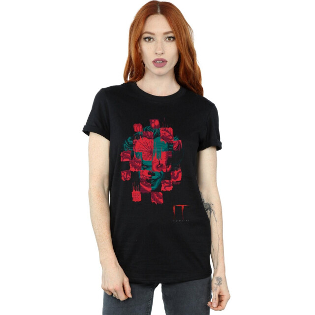 Li-cense It chapter 2 dames pennywise gezicht collage katoenen vriendje t-shirt UTBI46820_black large