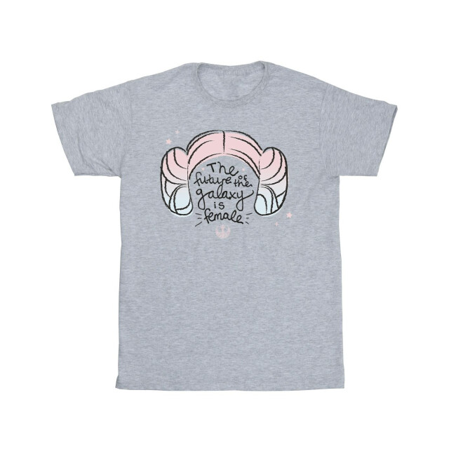 Li-cense Star wars meisjes prinses leia toekomst van de melkweg katoenen t-shirt UTBI37951_sportsgrey large