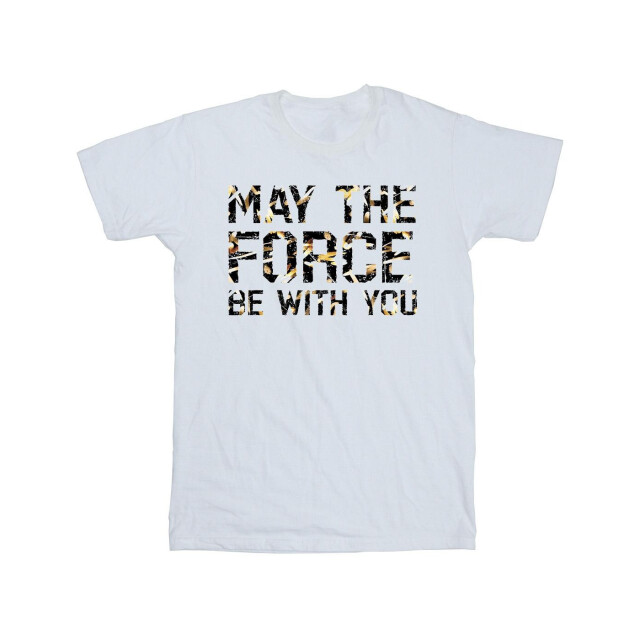 Li-cense Star wars meisjes may the force ingevuld katoenen t-shirt UTBI37950_white large