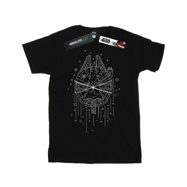 Li-cense Star wars meisjes millennium falcon kerstboom levering katoenen t-shirt UTBI37643_black large