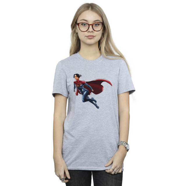 Li-cense Dc comics dames the flash supergirl katoenen vriendje t-shirt UTBI46620_sportsgrey large