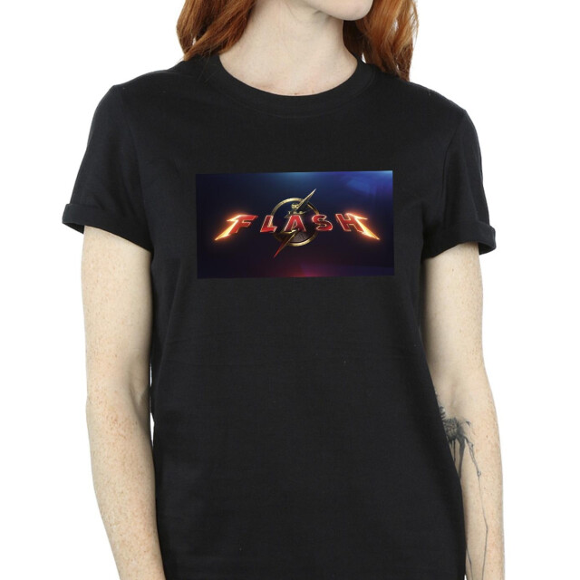 Li-cense Dc comics dames the flash logo cotton boyfriend t-shirt UTBI46605_black large