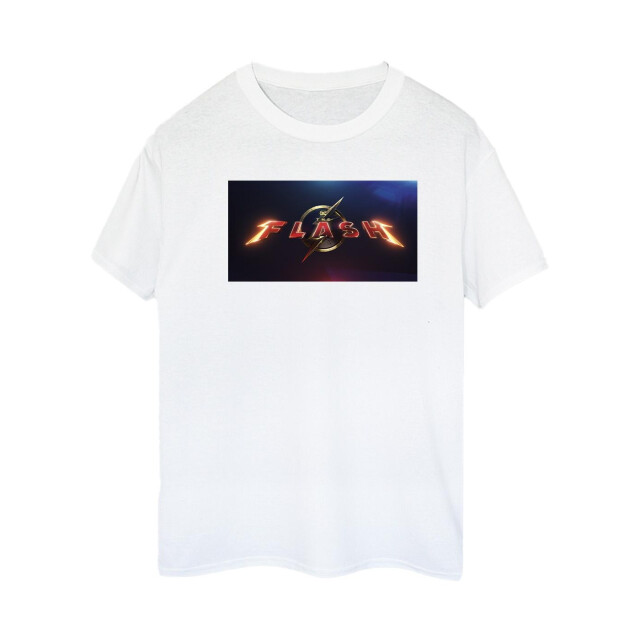 Li-cense Dc comics dames the flash logo cotton boyfriend t-shirt UTBI46605_white large