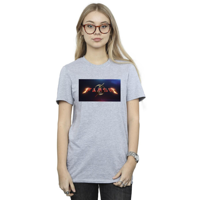Li-cense Dc comics dames the flash logo cotton boyfriend t-shirt UTBI46605_sportsgrey large