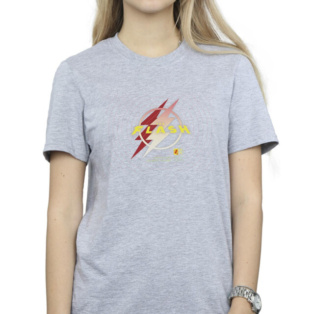 Li-cense Dc comics dames the flash lightning logo cotton boyfriend t-shirt UTBI46595_sportsgrey large