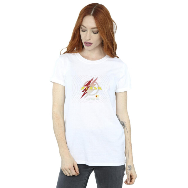 Li-cense Dc comics dames the flash lightning logo cotton boyfriend t-shirt UTBI46595_white large