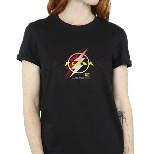 Li-cense Dc comics dames the flash lightning logo cotton boyfriend t-shirt UTBI46595_black large
