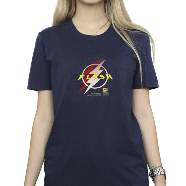 Li-cense Dc comics dames the flash lightning logo cotton boyfriend t-shirt UTBI46595_navyblue large