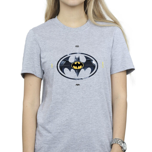 Li-cense Dc comics dames the flash batman metalen logo katoenen vriendje t-shirt UTBI46543_sportsgrey large