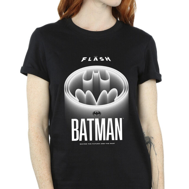 Li-cense Dc comics dames the flash batman wit logo boyfriend t-shirt UTBI46542_black large