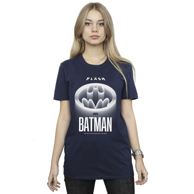 Li-cense Dc comics dames the flash batman wit logo boyfriend t-shirt UTBI46542_navyblue large