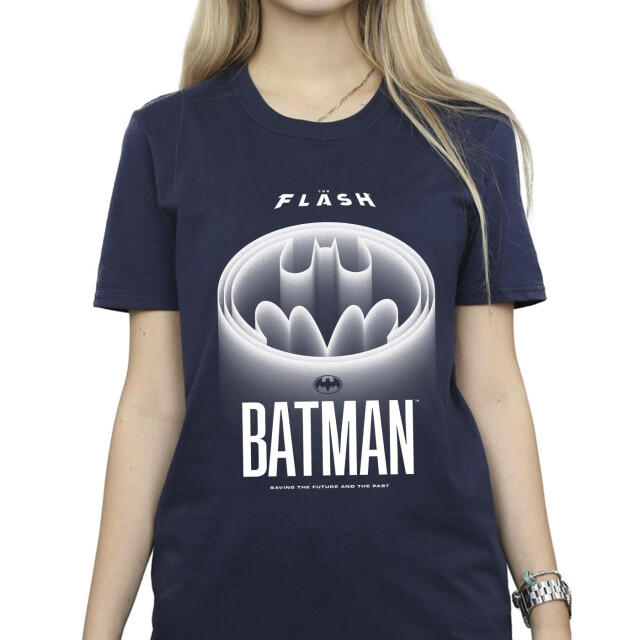 Li-cense Dc comics dames the flash batman wit logo boyfriend t-shirt UTBI46542_navyblue large
