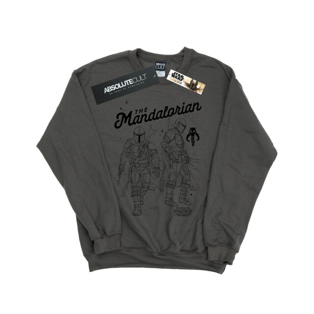 Li-cense Star wars dames the mandalorian hunter profile sweatshirt UTBI39023_charcoal large