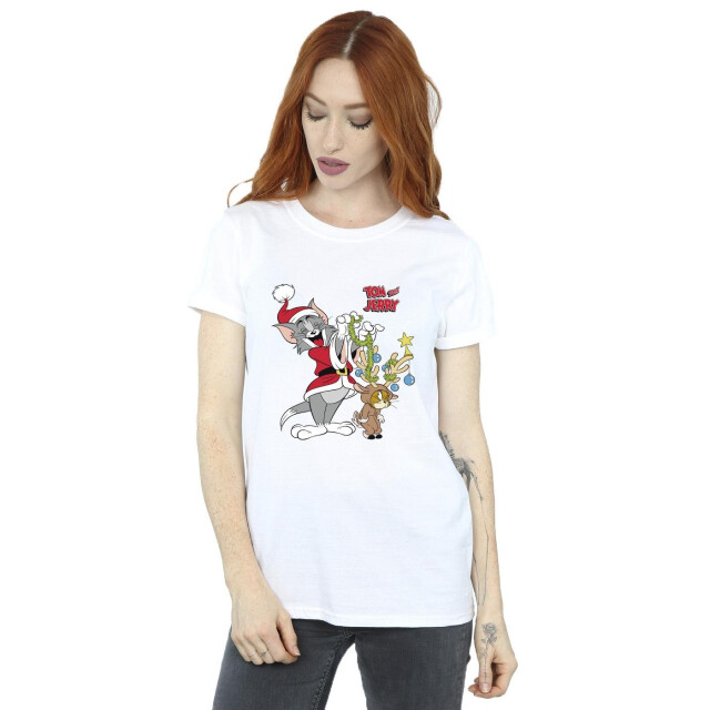 Li-cense Tom & jerry dames kerstmis rendier katoenen vriendje t-shirt UTBI46437_white large