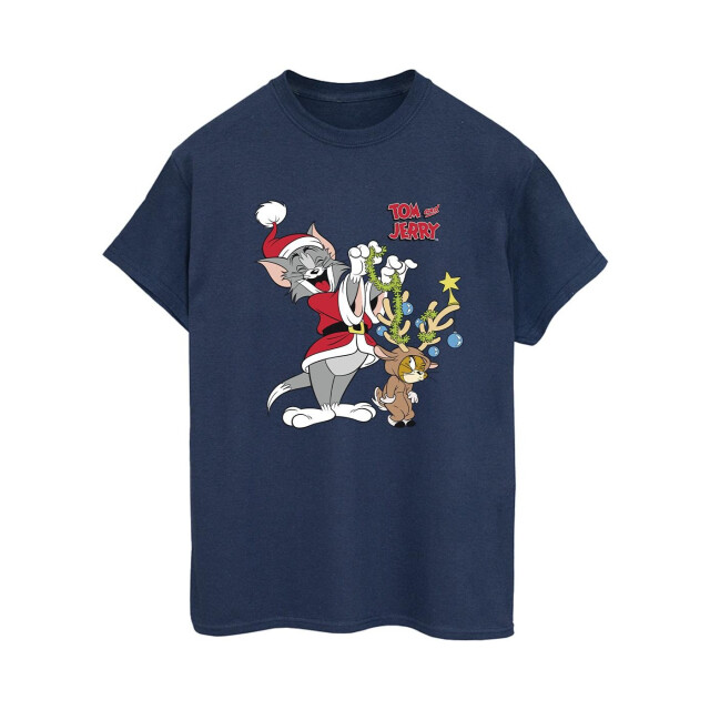 Li-cense Tom & jerry dames kerstmis rendier katoenen vriendje t-shirt UTBI46437_navyblue large