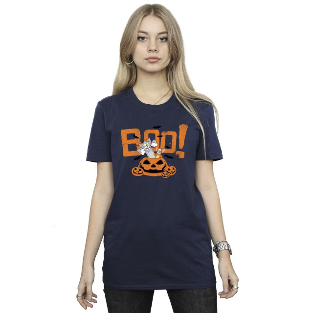 Li-cense Tom & jerry dames halloween boe! katoenen boyfriend t-shirt UTBI46432_navyblue large