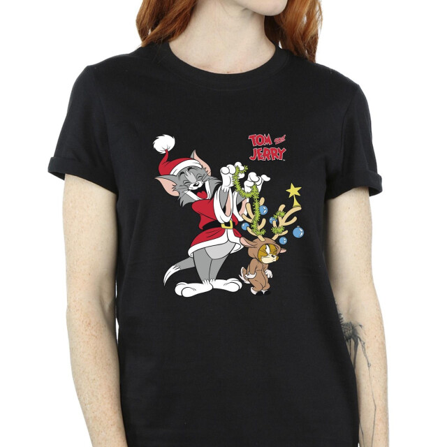 Li-cense Tom & jerry dames kerstmis rendier katoenen vriendje t-shirt UTBI46437_black large