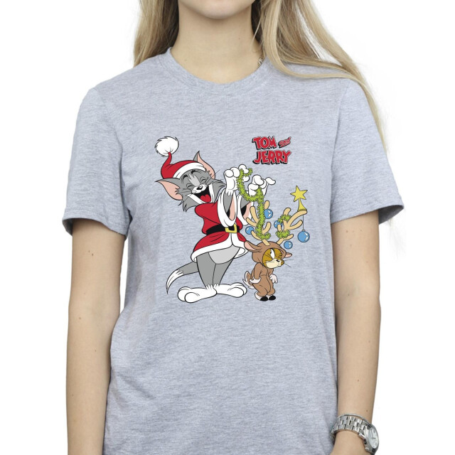 Li-cense Tom & jerry dames kerstmis rendier katoenen vriendje t-shirt UTBI46437_sportsgrey large