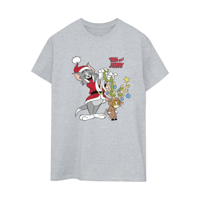 Li-cense Tom & jerry dames kerstmis rendier katoenen vriendje t-shirt UTBI46437_sportsgrey large