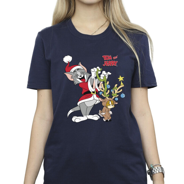 Li-cense Tom & jerry dames kerstmis rendier katoenen vriendje t-shirt UTBI46437_navyblue large