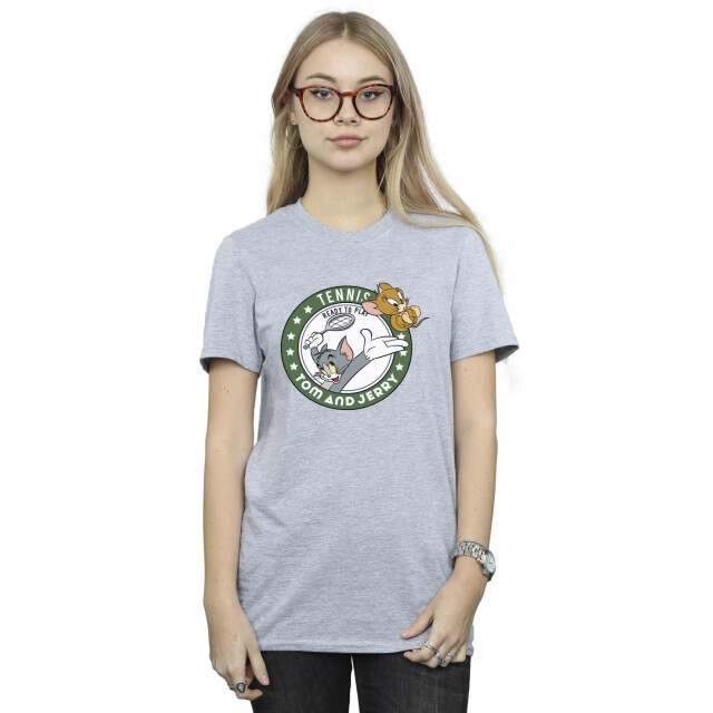 Li-cense Tom and jerry dames tennis ready to play katoenen vriendje t-shirt UTBI46427_sportsgrey large