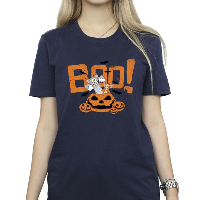 Li-cense Tom & jerry dames halloween boe! katoenen boyfriend t-shirt UTBI46432_navyblue large