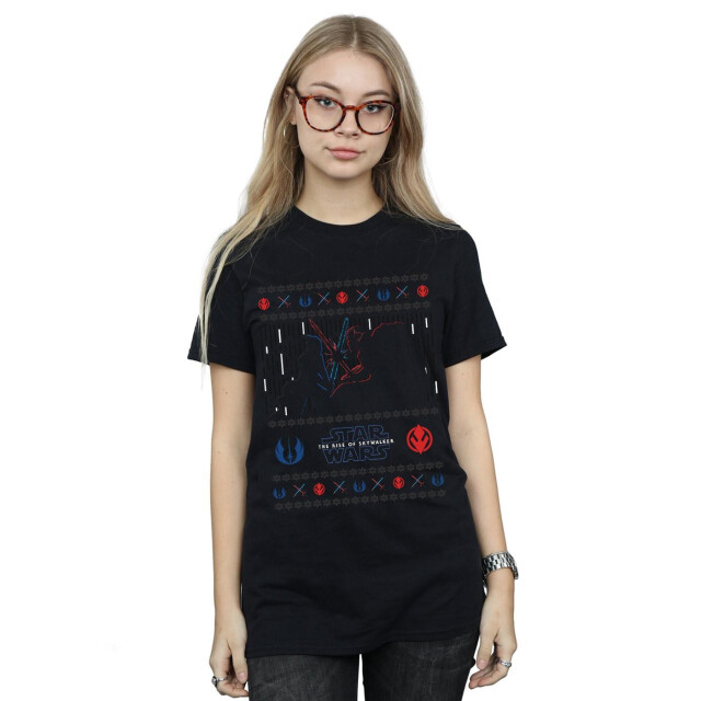 Li-cense Star wars dames the rise of skywalker kerstmis combat katoenen vriendje t-shirt UTBI46218_black large