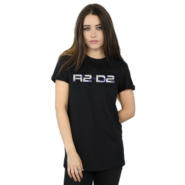 Li-cense Star wars dames the rise of skywalker r2-d2 tekst logo katoenen vriendje t-shirt UTBI46207_black large